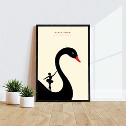black swan - movie poster, digital download, minimalist movie poster, wall art print, printable wall art, film poster