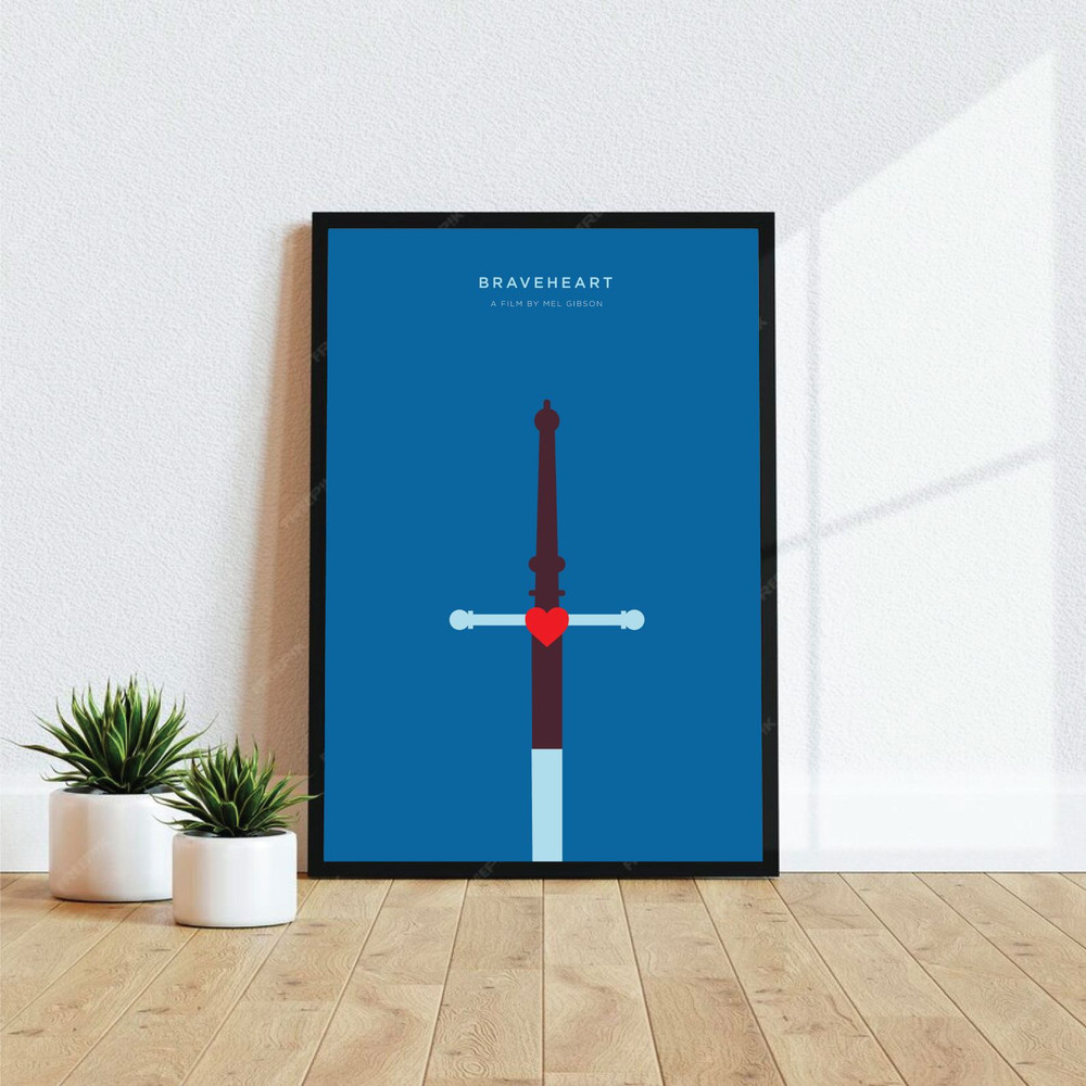 BraveHeart  Movie Poster Digital Download Minimalist Movie Poster Wall Art Print Printable Wall Art 0