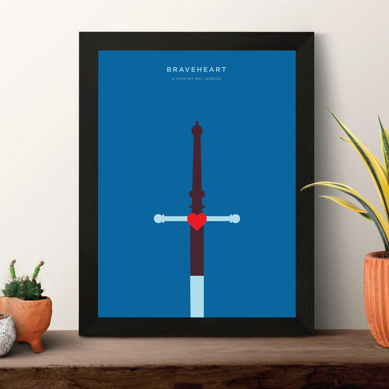 BraveHeart  Movie Poster Digital Download Minimalist Movie Poster Wall Art Print Printable Wall Art 1