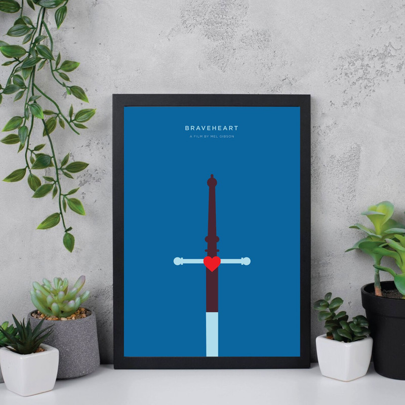 BraveHeart  Movie Poster Digital Download Minimalist Movie Poster Wall Art Print Printable Wall Art 2