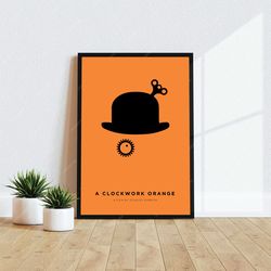 a clockwork orange poster - movie poster, digital download, minimalist movie poster, wall art print, printable wall art,