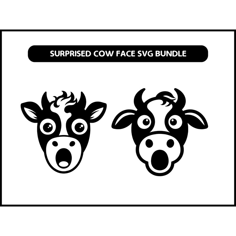 Surprised Cow Face Svg Bundle 2