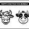 Happy Cow Face Svg Bundle 2