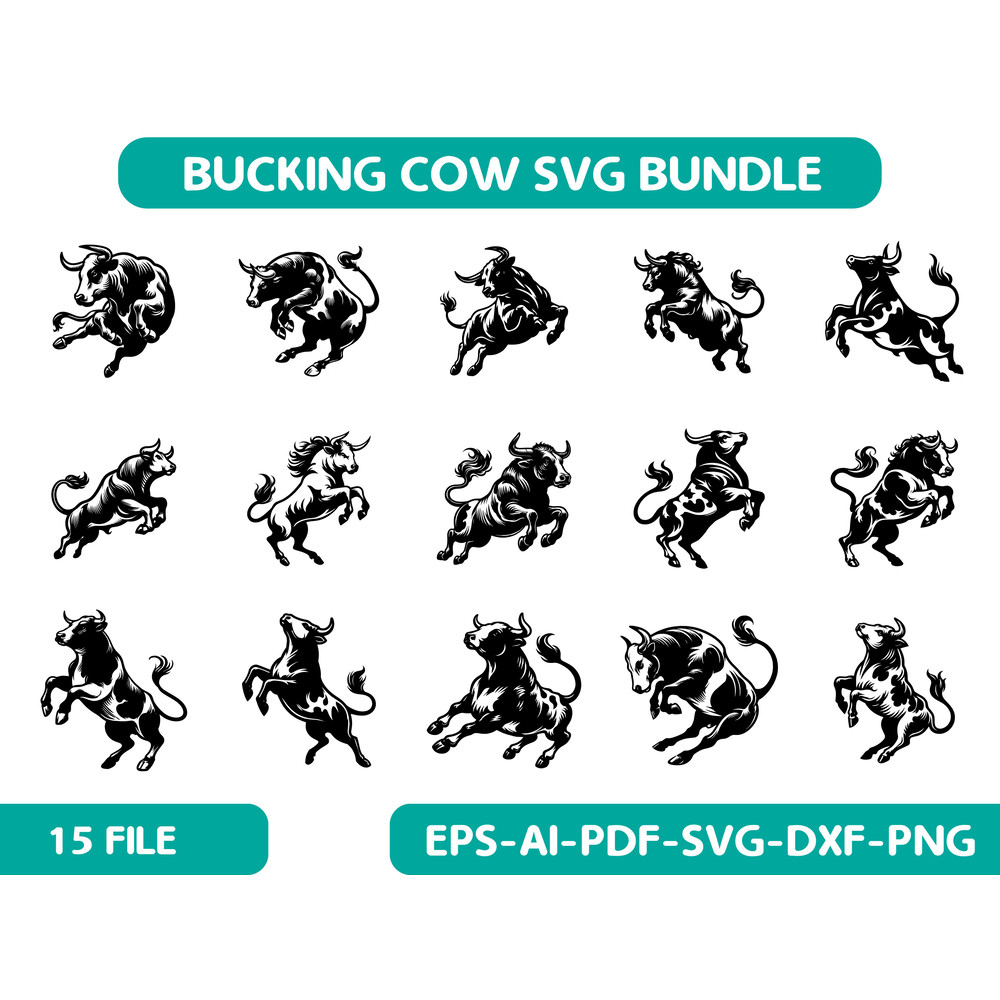 Bucking Cow Svg Bundle 0