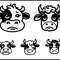 Bored Cow Face Svg Bundle 1