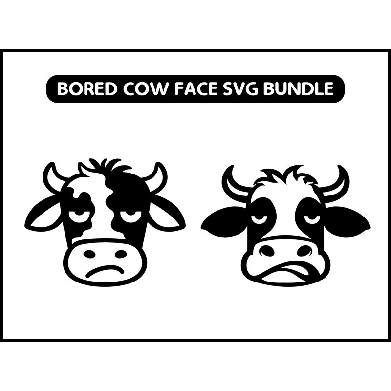 Bored Cow Face Svg Bundle 2