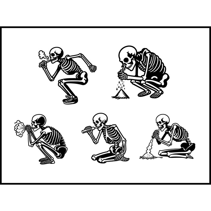 Skeleton Snorting Svg Bundle 1