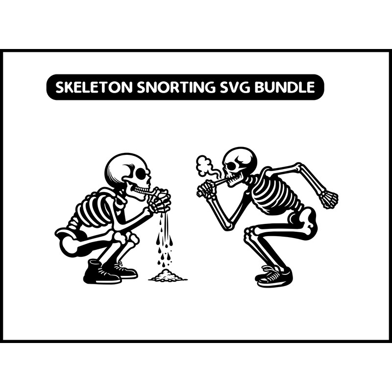 Skeleton Snorting Svg Bundle 2