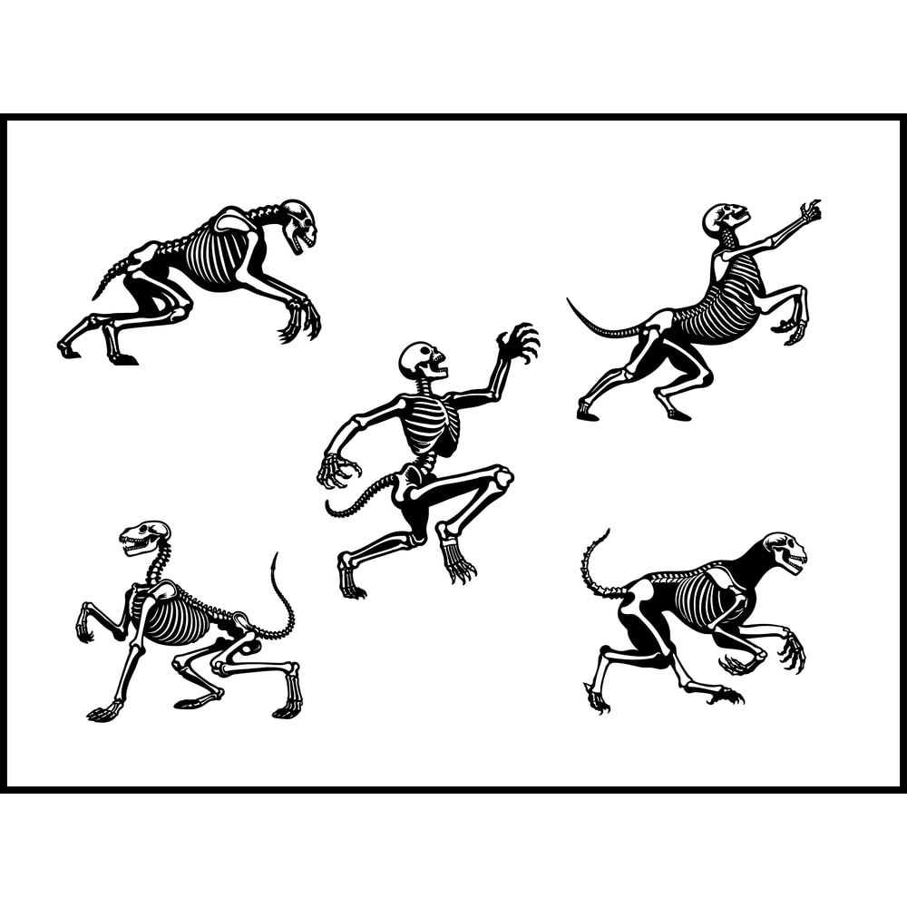 A Rearing Skeleton Svg Bundle 1