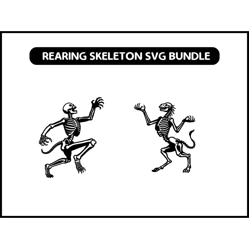 A Rearing Skeleton Svg Bundle 2