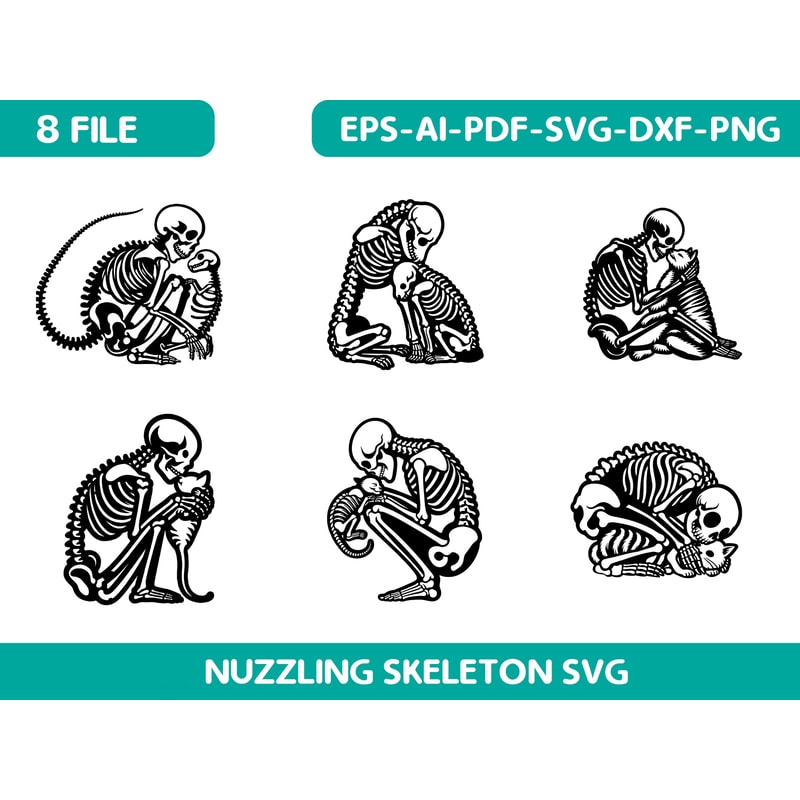 A Nuzzling Skeleton Svg 0