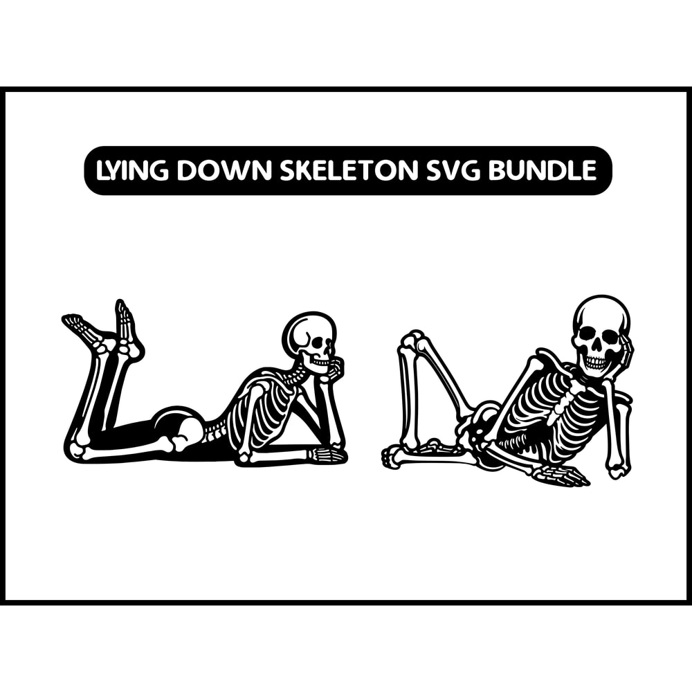 A Lying Down Skeleton Svg 2