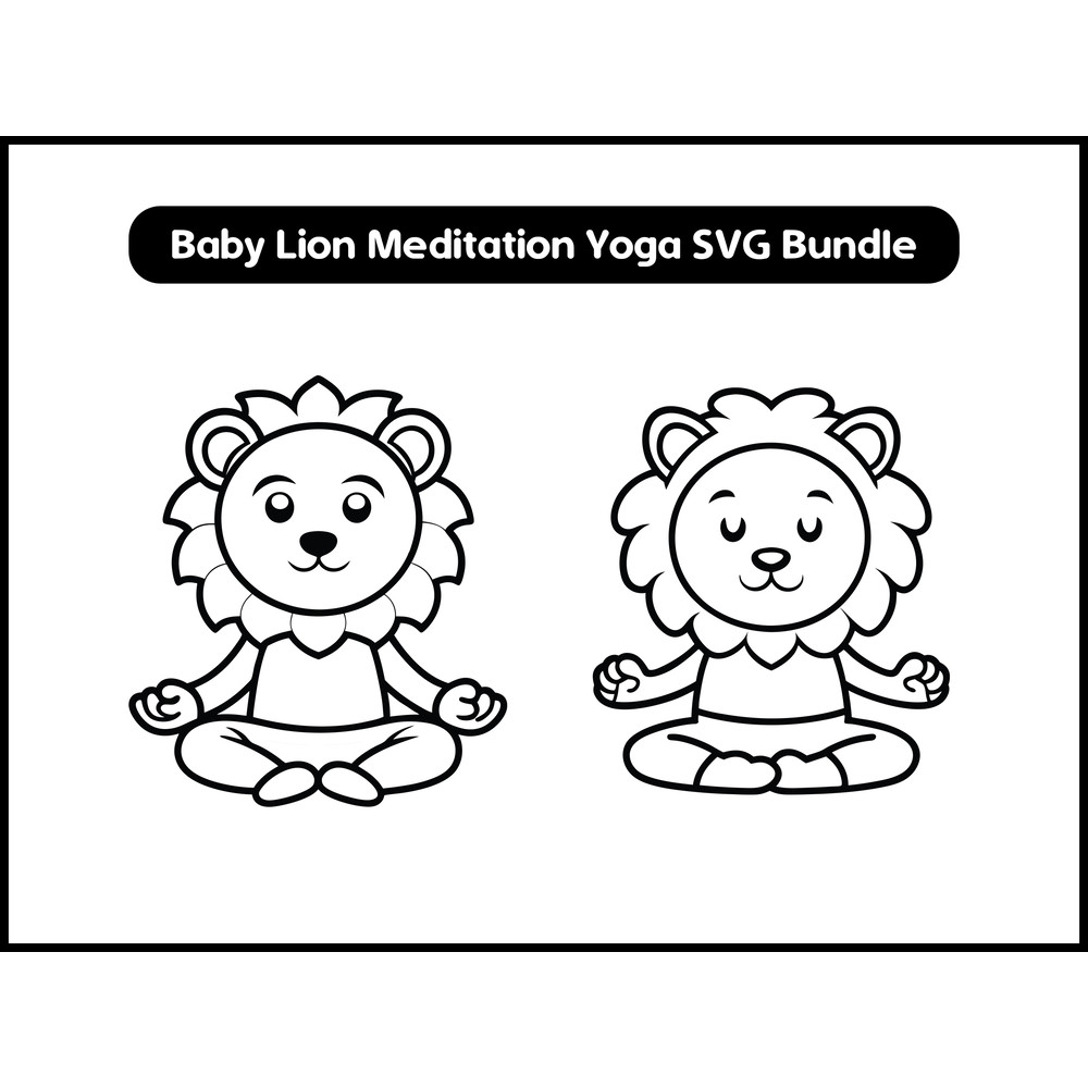 Baby Lion Meditation Yoga Svg Bundle 2