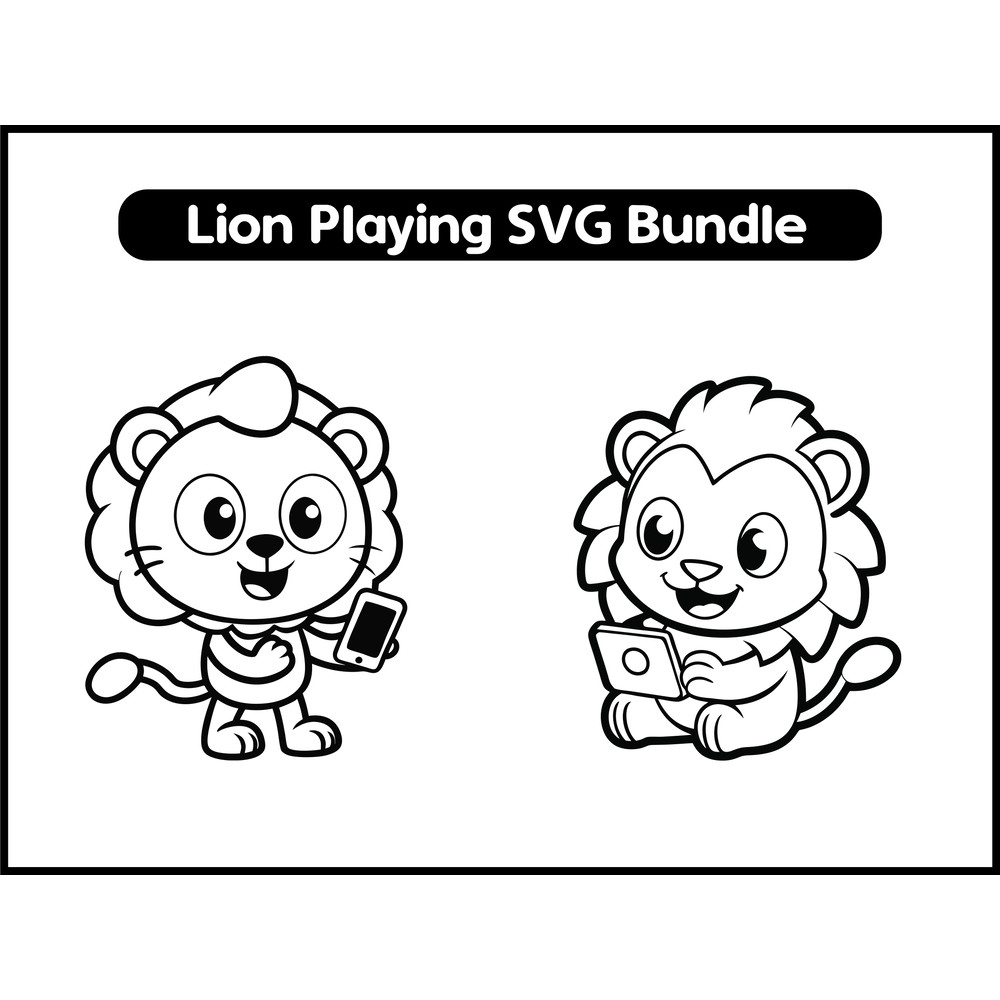 Lion Playing SVG Bundle 2
