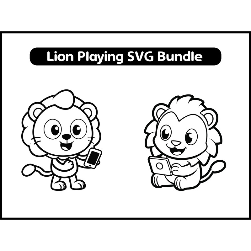 Lion Playing SVG Bundle 2