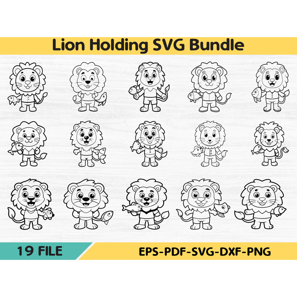 Lion Holding SVG Bundle 0