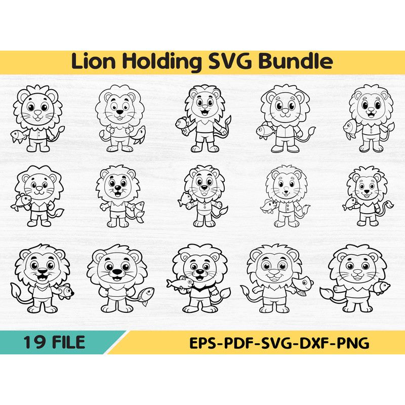 Lion Holding SVG Bundle 0