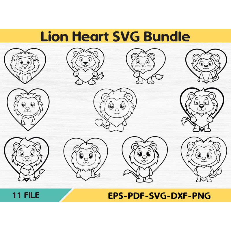 Lion Heart SVG Bundle 0