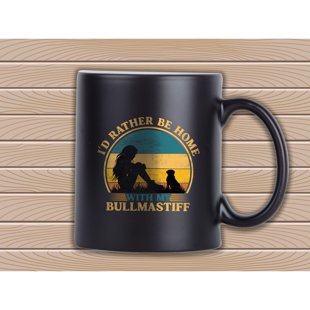 I D Rather Be Home With My Bullmastiff T Shirt Design 2