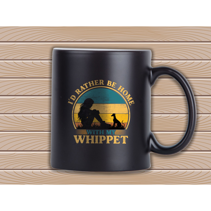 I D Rather Be Home With My Whippet T Shirt Design 2