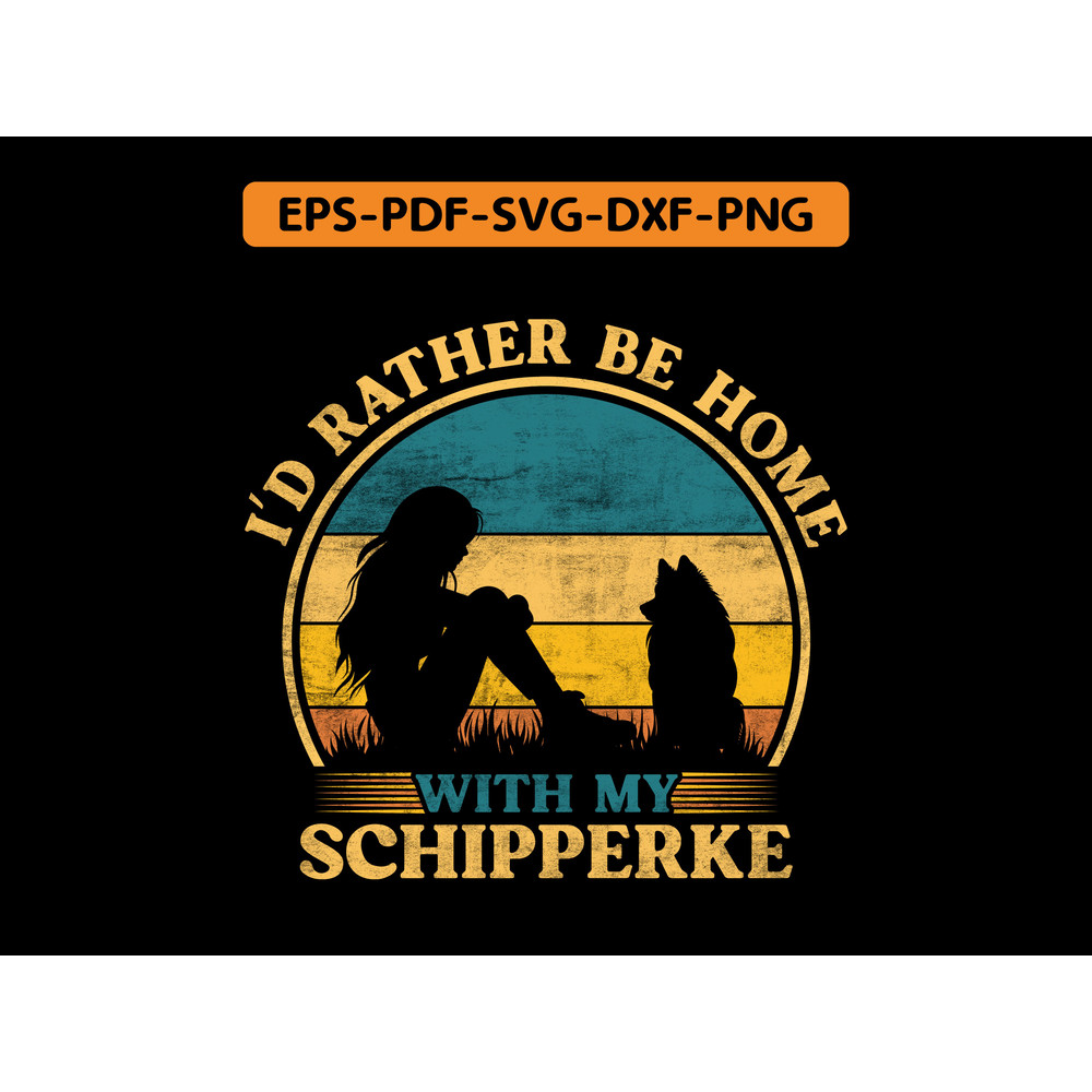 I D Rather Be Home With My Schipperke T Shirt Design 0