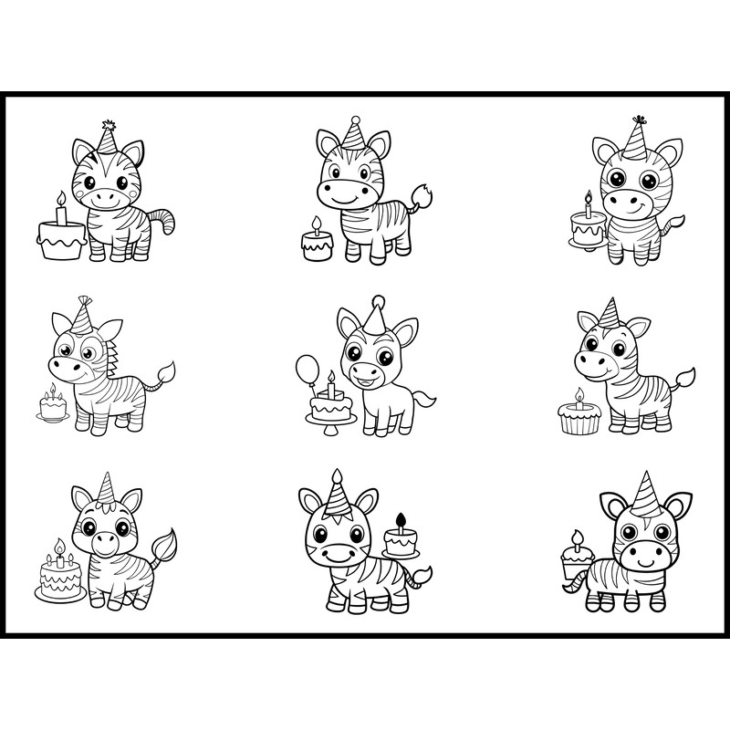 Zebra Birthday Svg Bundle 1