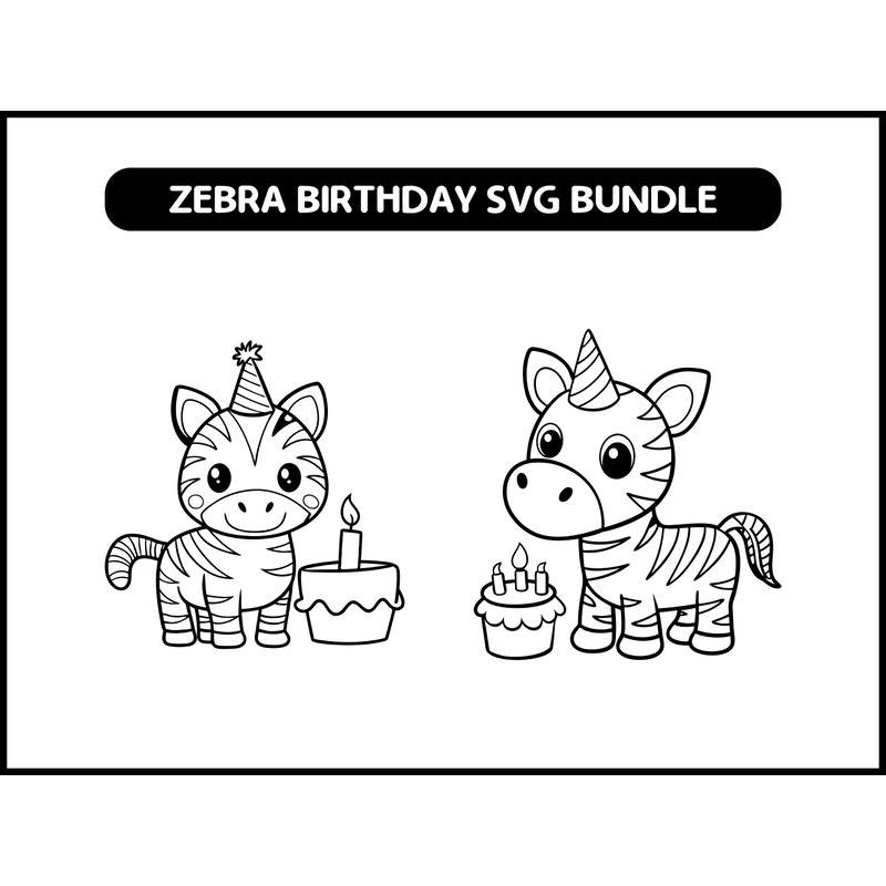 Zebra Birthday Svg Bundle 2