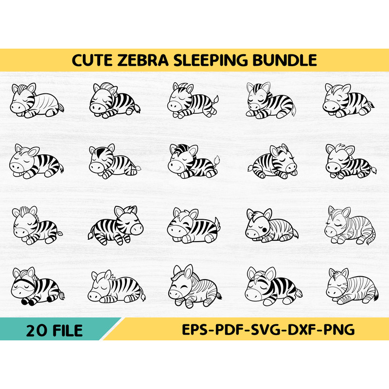 Cute Zebra Sleeping Bundle 0