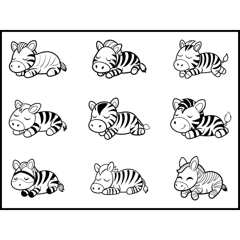 Cute Zebra Sleeping Bundle 1