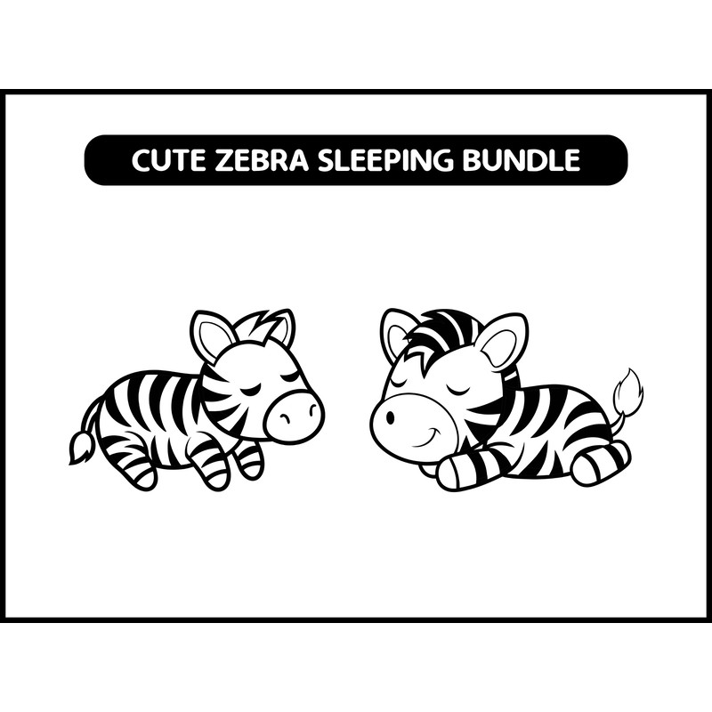 Cute Zebra Sleeping Bundle 2