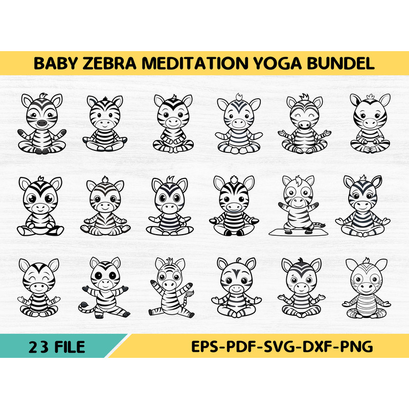 Baby Zebra Meditation Yoga Bundel 0