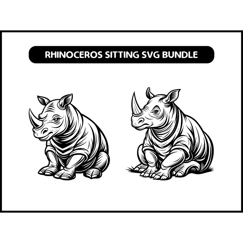 Rhinoceros Sitting Svg Bundle 2