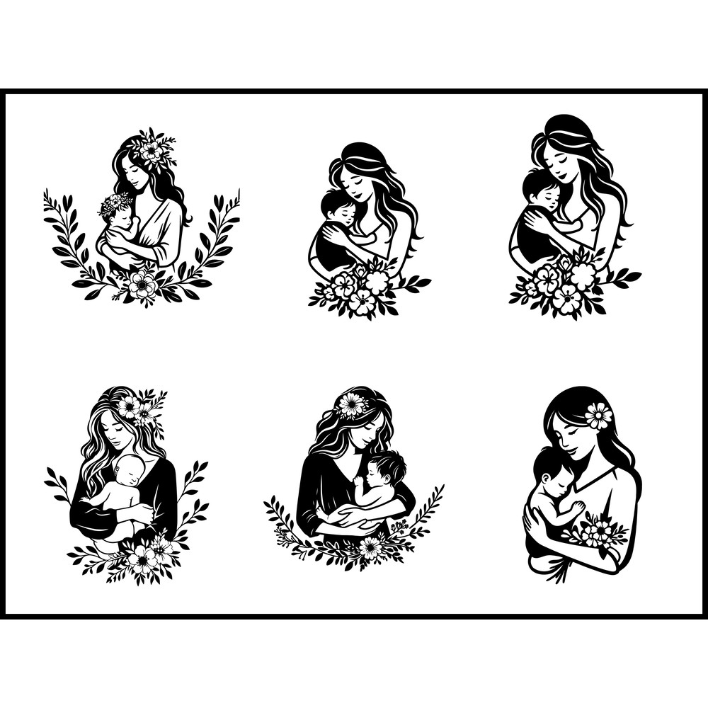 Mom And Child Svg 1