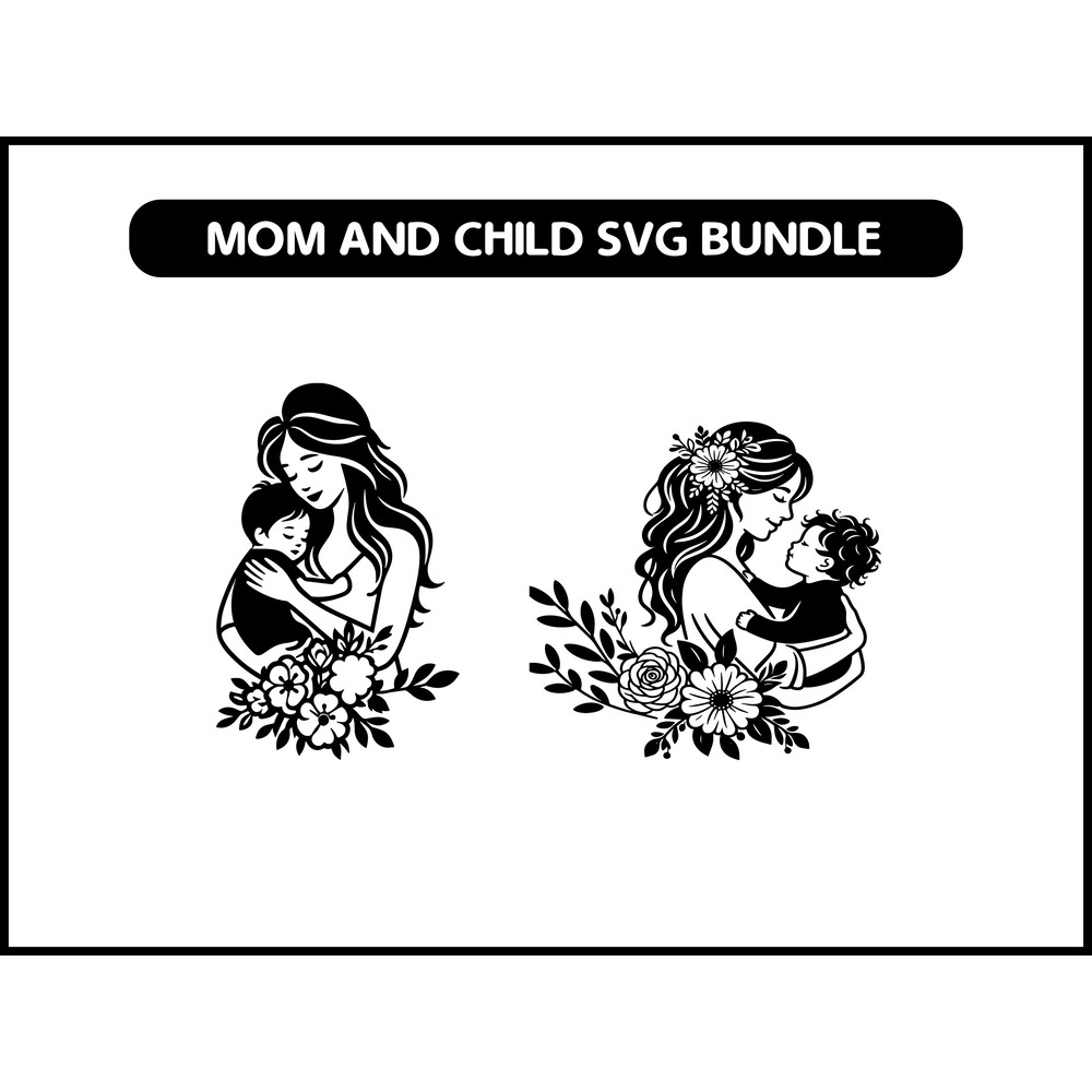 Mom And Child Svg 2
