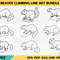 Beaver Climbing Line Art Bundle 0
