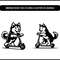 Siberian Husky Dog Playing Scooter Svg Bundle 2