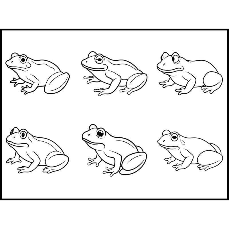 Frog Resting Line Art Bundle 1