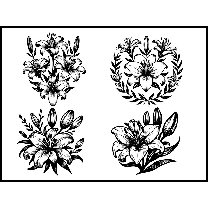 Lillies Svg Bundle 1