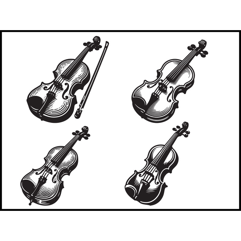 Violin And Bow Clipart Svg 1