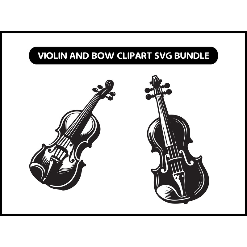 Violin And Bow Clipart Svg 2