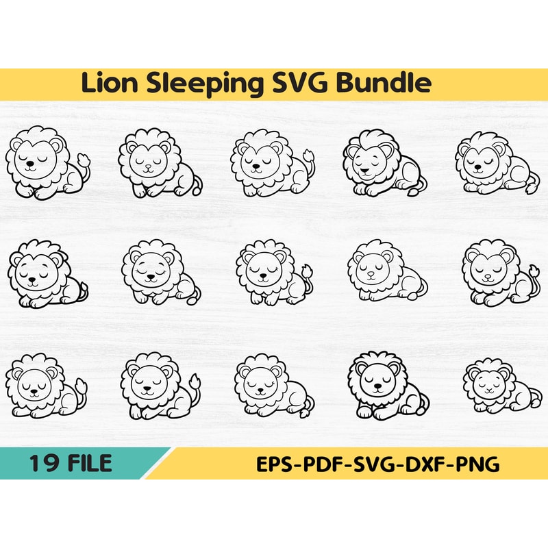 Lion Sleeping SVG Bundle 0
