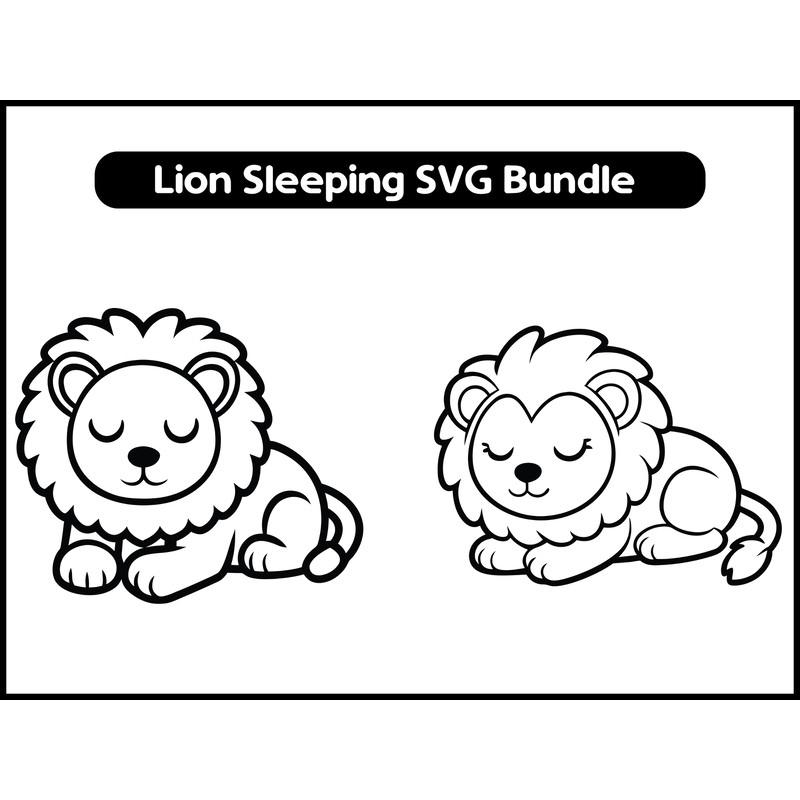 Lion Sleeping SVG 2