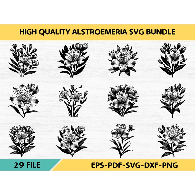 High Quality Alstroemeria SVG Bundle 0