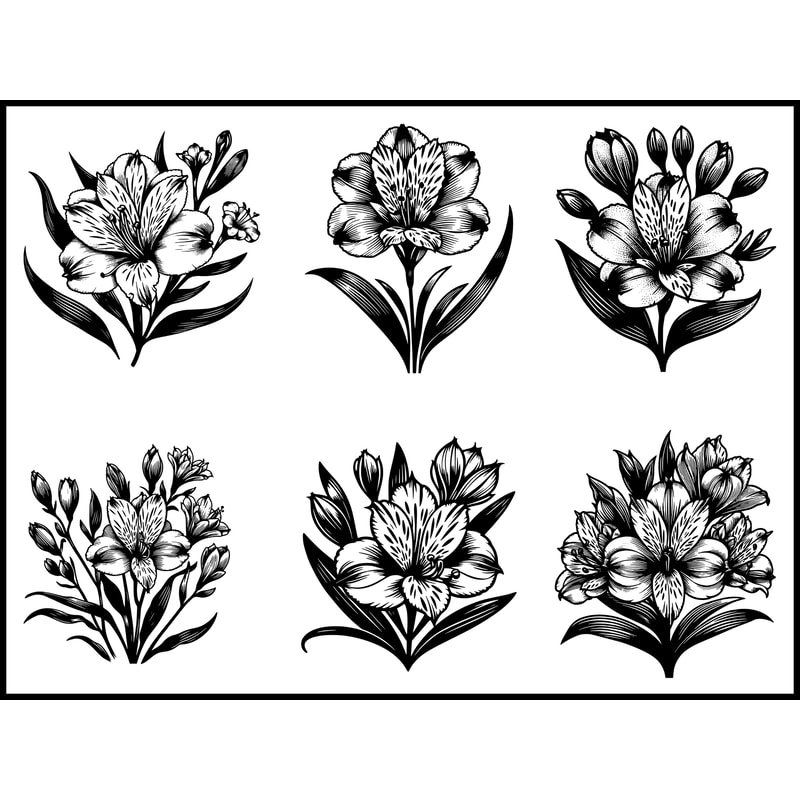 High Quality Alstroemeria SVG Bundle 1