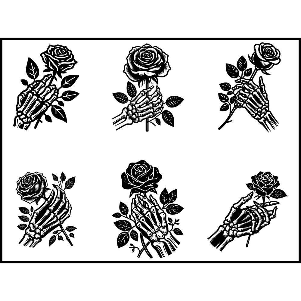 Hand Holding Rose Svg Bundle 1