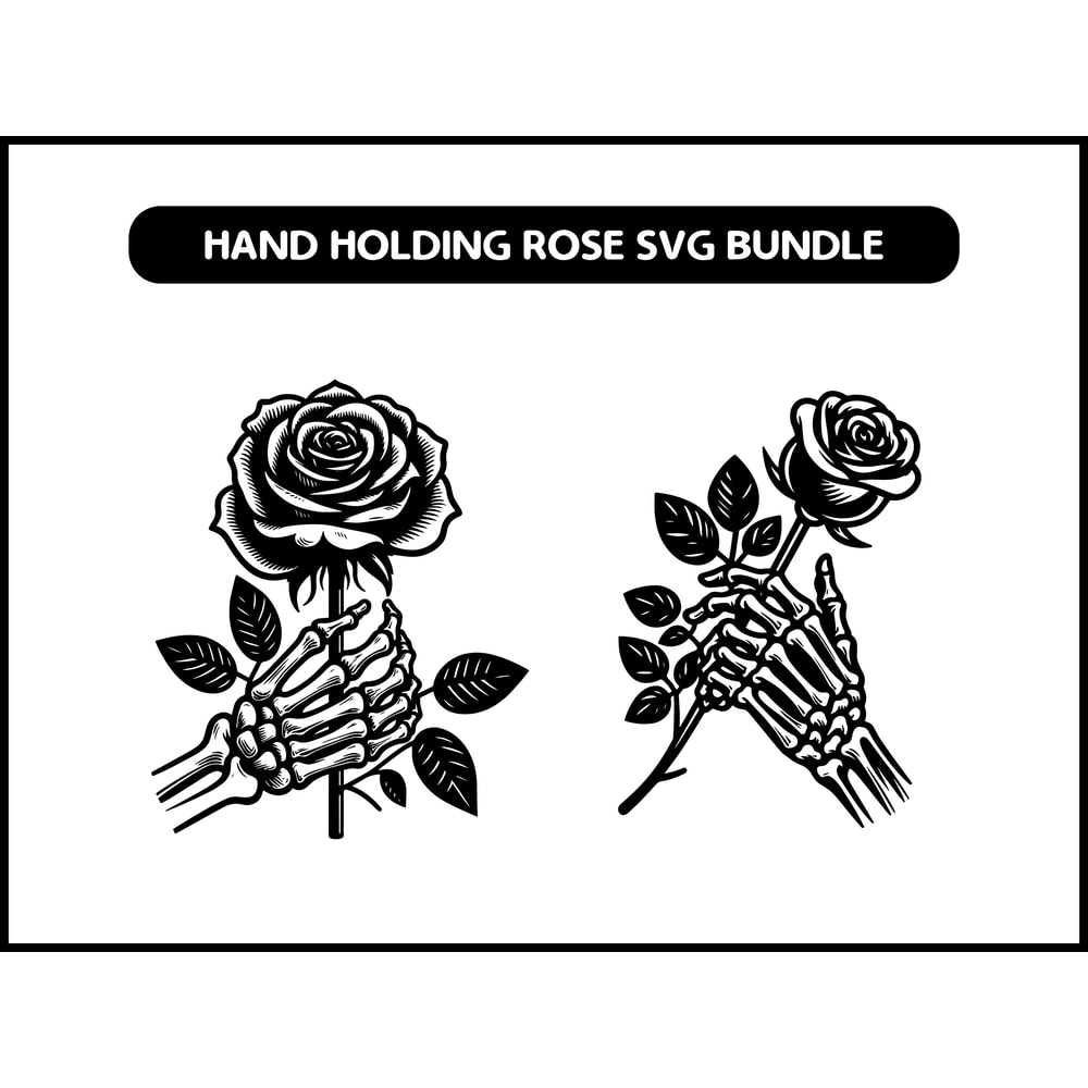 Hand Holding Rose Svg Bundle 2