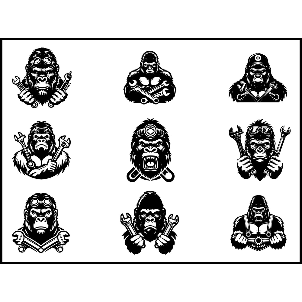 Gorilla Mechanic Svg Bundle 1
