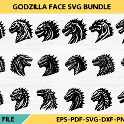 godzilla face svg bundle