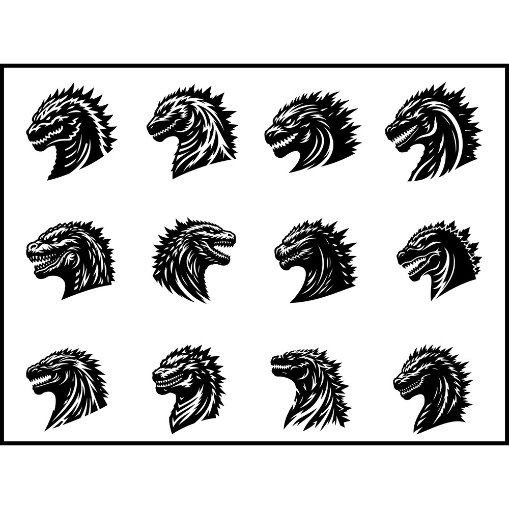 Godzilla Face Svg Bundle 1