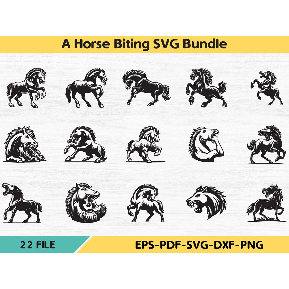 A Horse Biting SVG Bandle 0